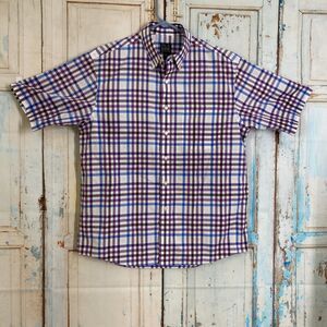 Jos A Bank Travelers Collection Mens Size Large Cotton Short Sleeve Shirt Casual